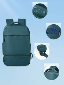 Balo du lịch Balo nhẹ, dung tích lớn, chống nước, vải nylon, máy tính, khoảng cách ngắn, túi xách tay 40x20x25, phù hợp với máy tính xách tay 15,6 inch, túi thể thao mùa thu, túi đi bộ đường dài, đa chức năng, di động, thời trang, thường ngày, kỳ nghỉ, quà tặng vui nhộn, quà tặng Giáng sinh, ngày lễ, túi đeo hông, túi đi học, túi cắm trại, túi tập thể dục, túi đi biển mùa hè, túi đựng máy tính xách tay, túi The Sporty Life, túi mùa hè, túi nghỉ xuân, ba lô, túi đi bộ đường dài, túi cuối tuần, ba lô, những vật dụng du lịch phải có, túi lớn - Màu xanh ngọc - Xem 8