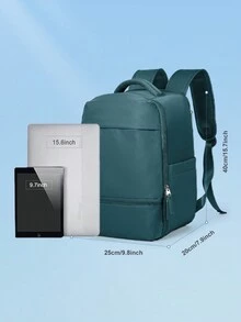 Balo du lịch Balo nhẹ, dung tích lớn, chống nước, vải nylon, máy tính, khoảng cách ngắn, túi xách tay 40x20x25, phù hợp với máy tính xách tay 15,6 inch, túi thể thao mùa thu, túi đi bộ đường dài, đa chức năng, di động, thời trang, thường ngày, kỳ nghỉ, quà tặng vui nhộn, quà tặng Giáng sinh, ngày lễ, túi đeo hông, túi đi học, túi cắm trại, túi tập thể dục, túi đi biển mùa hè, túi đựng máy tính xách tay, túi The Sporty Life, túi mùa hè, túi nghỉ xuân, ba lô, túi đi bộ đường dài, túi cuối tuần, ba lô, những vật dụng du lịch phải có, túi lớn - Màu xanh ngọc - Xem 3