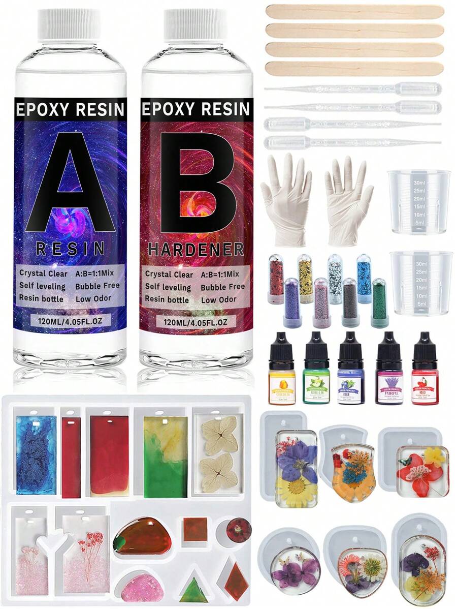 Epoxy Resin Kits With Silicone Molds Starter Kit All In One Office