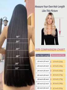 Extensiones de cabello con clip de 18~32 pulgadas, extensiones de cabello sintético de 7 piezas para mujeres, extensiones de cabello con clip de grosor, marrón oscuro - Dark Brown - Ver 5