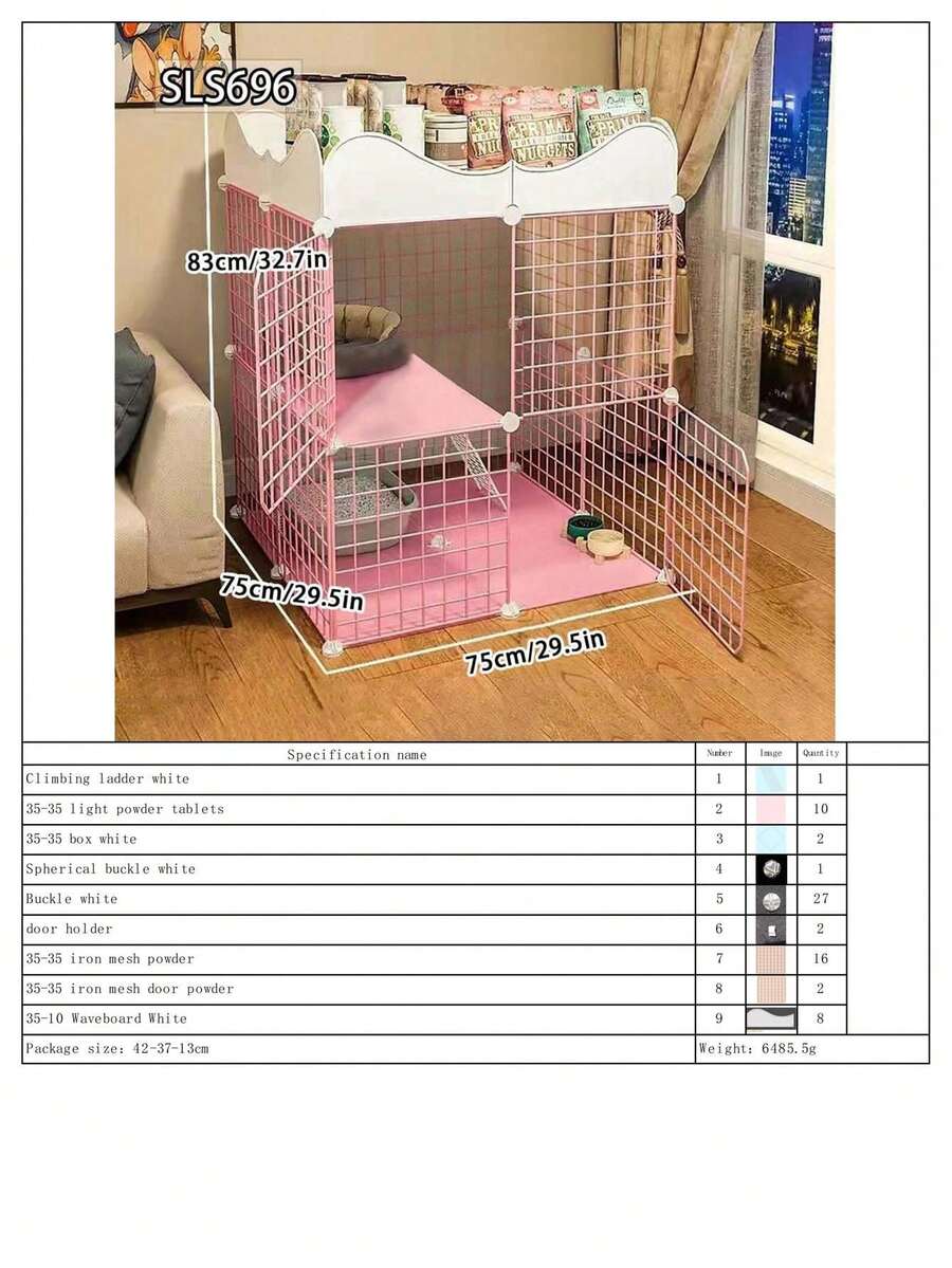 Indoor Cat Furniture Cat House For Kittens & Adult Cats, Includes