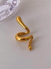 1 pieza Clip de oreja de metal de diseño creativo de material metálico de moda para uso diario de joyería de mujer