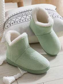 Women's Winter Snow Boots, Warm Fluffy Lined High Top Ankle Booties, Outdoor Slip-On Thermal Lined Cold Weather Shoes, Christmas Gift