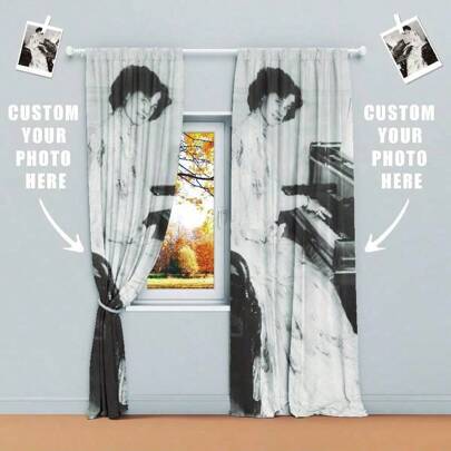 1 Peça Cortina Personalizada, Cortina Personalizada, Cortina com Foto Personalizada, Presente de Aniversário, Presente Personalizado de Decoração para Casa