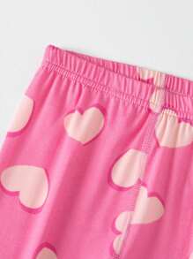 4 双年轻女孩轻质印花打底裤，可爱的心形/嘴唇图案，可内穿或外穿 - 彩色 - 查看 9