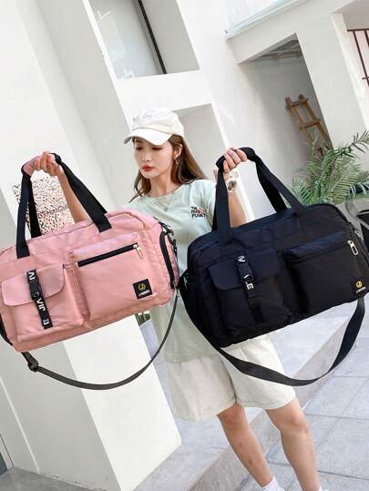 Travel Bag With Wet Dry Separation Pockets, Duffle Bag With Shoes Compartment For Business Travel Gym Outdoor Sports School Supplies School Stuff For School For StudentholidayWith Shoes CompartmentLuggage BagWeekend BagOvernight Bag