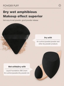 1/5个装化妆海绵，黑色粉扑，化妆海绵，三角形化妆海绵，迷你化妆海绵，化妆海绵套装，化妆工具套装，专业化妆工具，水滴形化妆海绵，化妆海绵，超柔软遮瑕海绵，炎热天气必备化妆工具，适用于液体和膏状化妆品，干湿两用化妆海绵，天鹅绒粉扑，便携式旅行化妆工具，可重复使用和清洗的化妆工具，适合所有肤质，夏季促销，赠品，旅行，平价好物，旅行必备 - 黑色 - 查看 6