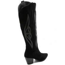 Women's Camel Western Boots With Heels - Chic Cowboy Style With Rhinestones - Black 7 - View 4