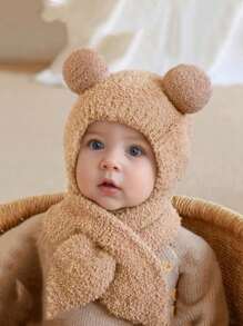 2 件套儿童针织帽和围巾套装，温暖的冬季配饰，舒适的针织帽和围巾组合，时尚的冬季服装，可爱多彩的冬季套装，必备儿童保暖帽和围巾套装