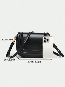 Y2Y 新款女式黑色宽肩带单肩/腋下休闲斜挎包 - 黑色 - 查看 5