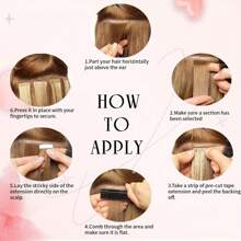 Lacer 20 件套无缝雷米接发胶带接发人发接发胶带人发铜皮纬纱粘合剂 P8/613 接发真人自然头发无缝胶带接发 16-26 英寸 - S8/12/613/27A - 查看 7