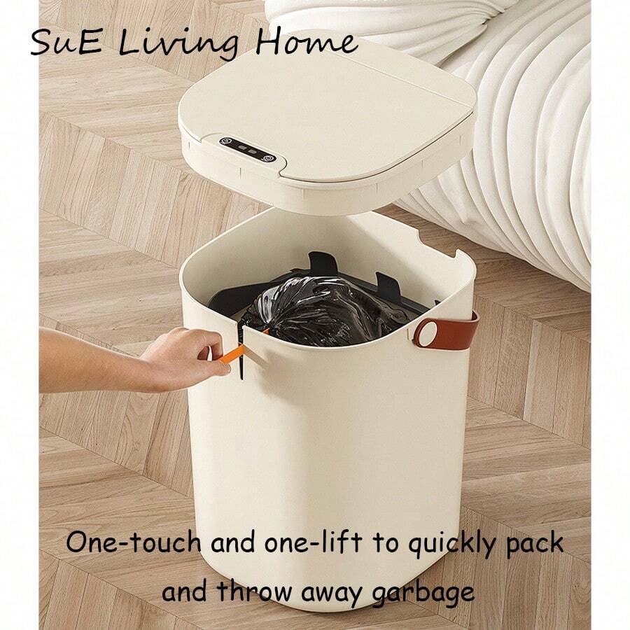 SuE 20L Kitchen Trash Bin Bathroom Touch Can In The Toilet Smart Bucket