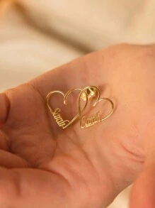 Bông tai hình trái tim tối giản Caitlyn, khắc tên theo yêu cầu, 1 đôi bông tai cá nhân hóa, làm thủ công bằng vàng, kèm hộp quà sang trọng. Món quà tuyệt vời dành cho mẹ, các cặp đôi, gia đình hoặc các dịp lễ. - Vàng - Xem 3