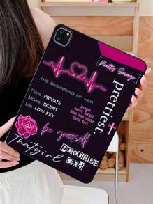 Valentines Slogan IPad Black Matte Tablet Case, Letter Print Black Soft Silicone Tablet Protective Cover Compatible With IPad 9th Gen (10.2-Inch), Multi-Color - IPad Pro 11-Inch 2021 And Other IPad Models