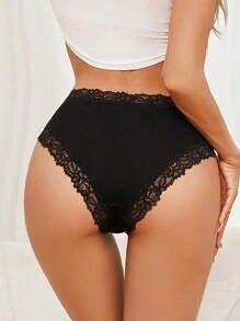 FINETOO 6pcs Ladies Romantic Floral Lace Trim Briefs, Mauve - Multicolor - View 5