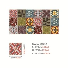 18 peças de piso de ladrilho de PVC retrô europeu para quarto, banheiro, cozinha, decoração de piso, autoadesivo à prova d'água, à prova de umidade, resistente a óleo, resistente a manchas, prático, estilo moderno e simples, espessado e autoadesivo