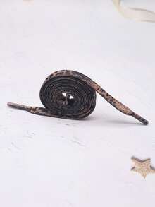 1 对 120 厘米豹纹鞋带，时尚休闲、运动、篮球和高帮鞋 - 黑棕 - 查看 5