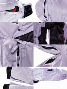 1pc Women's Solid Color Winter Outdoor One-Piece Ski Suit, Ideal Outdoor Ski Jumpsuit, Winter Women's Clothing, Taped Zipper Anti-Loss Design, Ski Suit Set With Zippered Pockets, Winter Sports Ski Suit, Sportswear, Suitable For Outdoor Activities, Winter Skiing Gear, Reinforced Structure, Functional Ski Equipment, Durable Snow Gear,Ski Clothes Women Ski Outfits