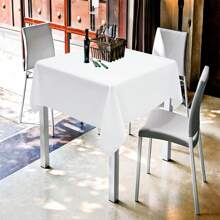 REWOMC 6 Pack Square Tablecloths 52 X 52 Inch, Black Polyester Table Cover For Square Table, Stain And Wrinkle Resistant Washable Fabric Table Cloth, Polyester Tablecloth For Restaurant Banquet Party Multiple Colors For Weddings Graduation Season Outdoor Events Entertain Guests - White - View 7