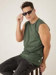 Men Tank Tops - 綠色 - 查看 4