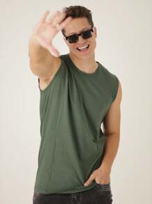 Men Tank Tops - 綠色 - 查看 2