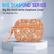 Rhinestone AirPods Pro 2 Protective Case With Ring Buckle, Compatible With Apple AirPods 1st/2nd/3rd Generation Wireless Bluetooth Earphone Case, Bling Crystal Hard Shell Cover For Women - Multicolor - View 28