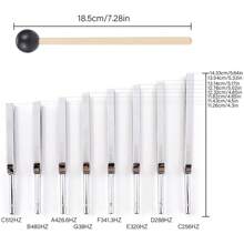 OUR ADVENTURE BOOK A Set Of Professional Tuning Forks, Yoga Tuning Forks, Guitar, Piano, Violin, Erhu Instrument, Tuning Fork Teaching, Professional Steel Fork, Ear Picking, Round, 9-Piece Set, Steel With Wooden Box And Mallet - Silver - View 2