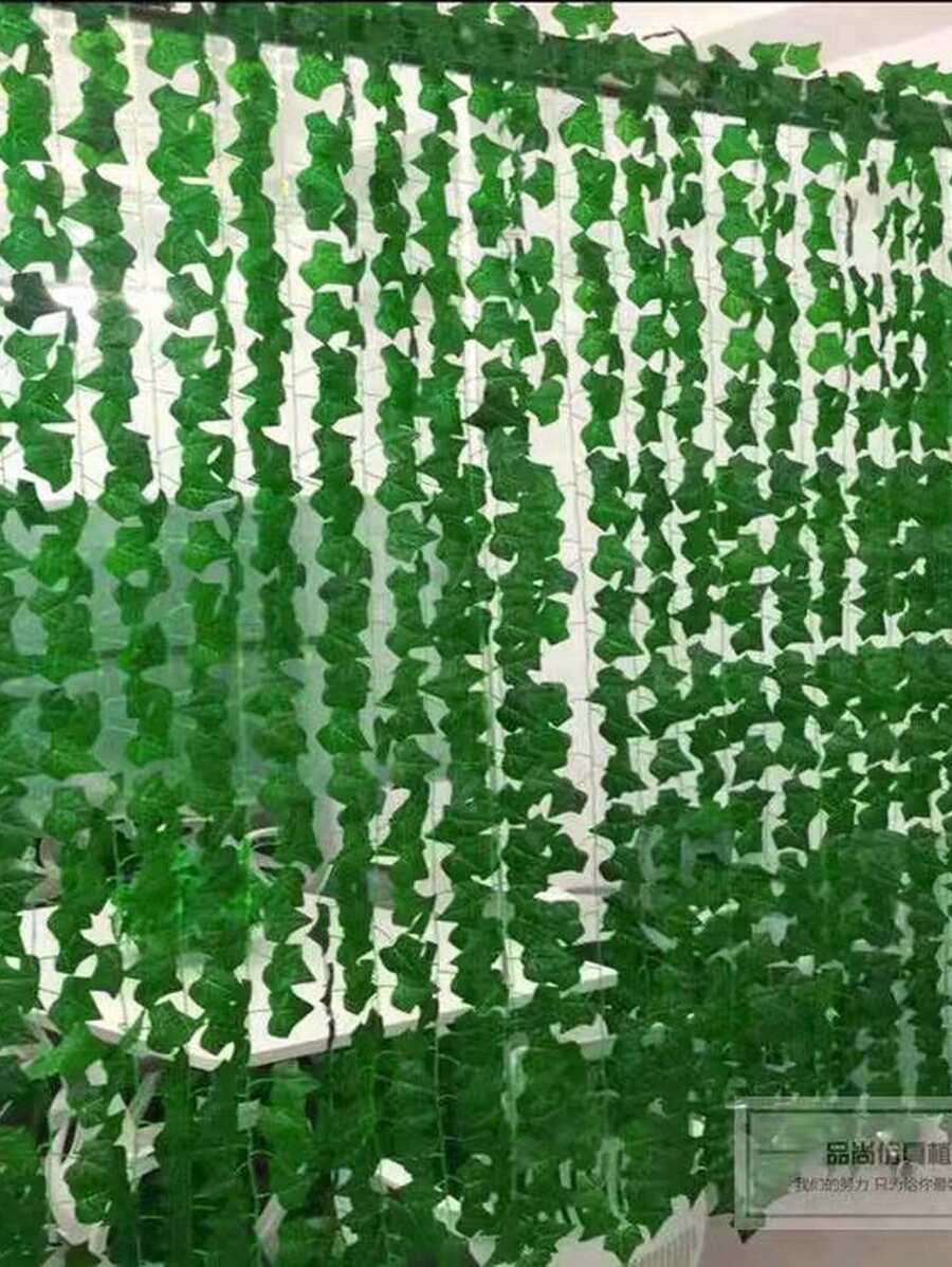 KIT 1/2/5 Pcs Artificial Plant Foliage Chain Hanging 2M - Green - View 1