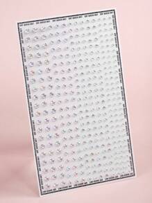 1pc 3D Holographic Rhinestone Face Jewels, Realistic Multi-Granule Iridescent Sparkle Crystal Sticker For Hair, Eyes, Face & Body Decoration, Suitable For Y2K Parties, Festivals, Makeup, Raves - Multicolor - View 2