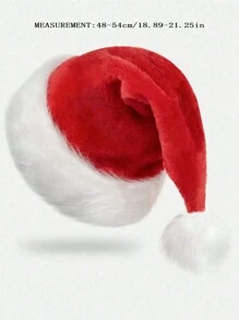 1pc Thick & Dense Plush Edge Children Christmas Hat, Christmas Party Decor - 1PC - View 3