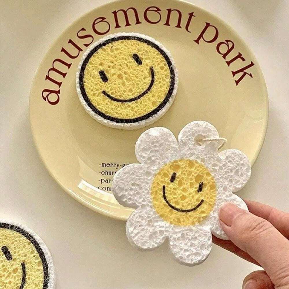 Daisy Compressed Wood Pulp Sponge Scrubber, Expands When Wet, Absorbent