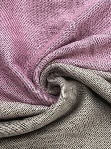 1 件纯色渐变休闲连帽斗篷，秋冬款 - 彩色 - 查看 9