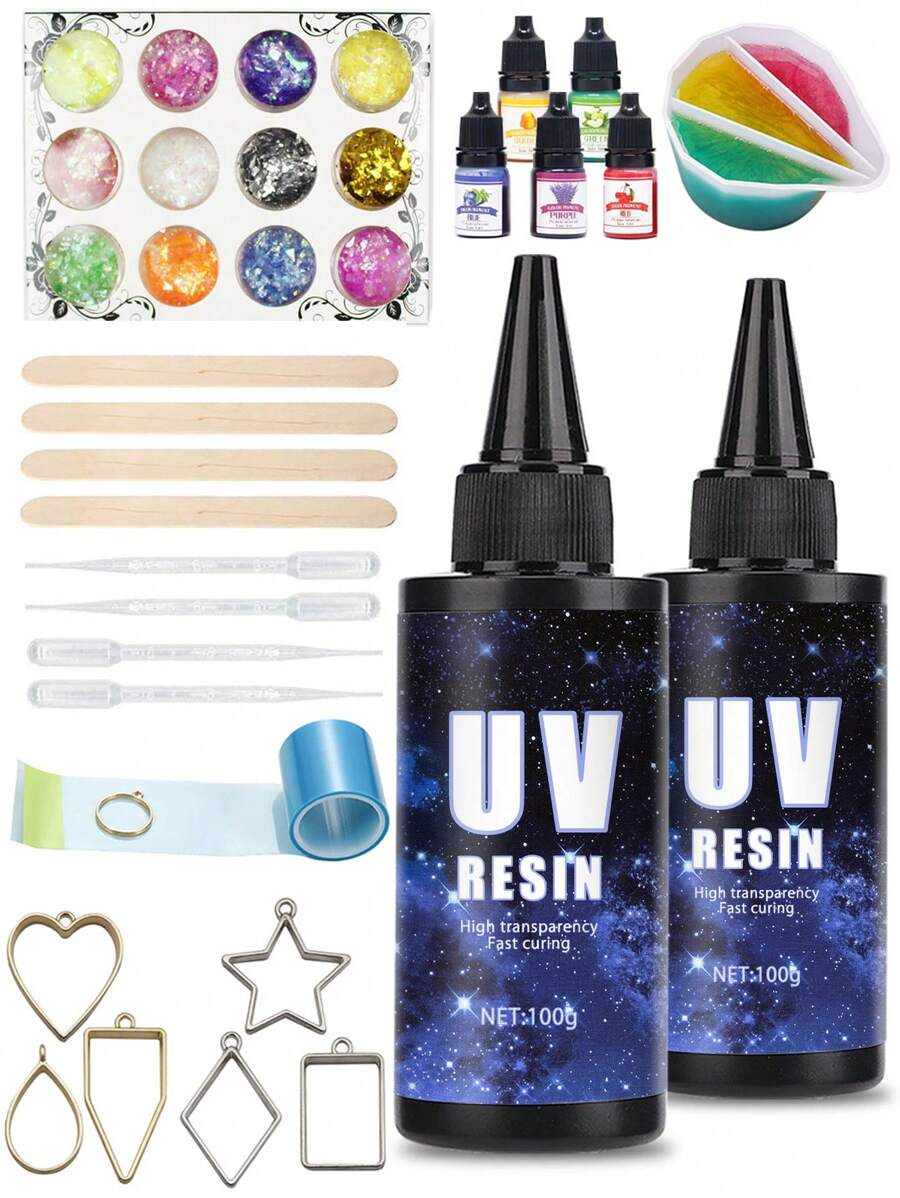 Epoxy Resin Kit For Beginners, Resin Kit With Resin Molds,100g To 500g