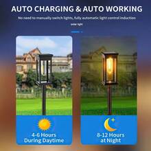 Đèn đường năng lượng mặt trời LED2 lắp ngoài trời, đèn đường năng lượng mặt trời ngoài trời lên đến 12 giờ, chống thấm nước tự động bật/tắt, đèn sân vườn năng lượng mặt trời cho bãi cỏ/sân thượng/vỉa hè/lối đi xe/sân trong/vườn/trang trí cảnh quan ngày lễ Giáng sinh - ánh sáng đa sắc - Xem 6