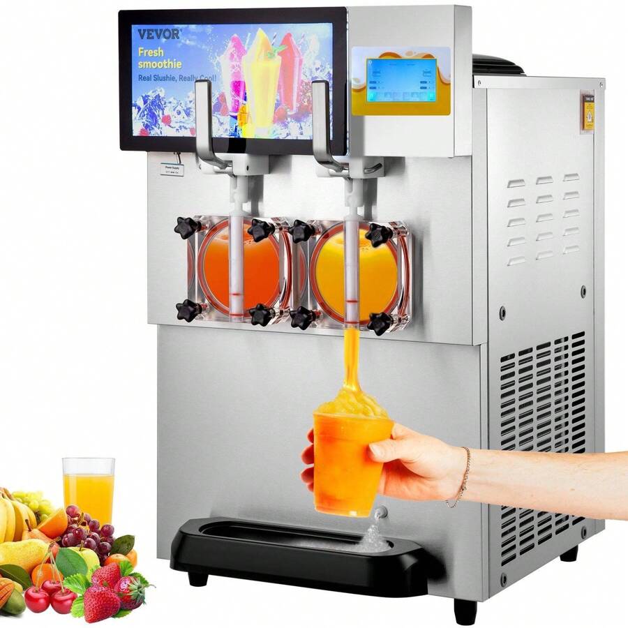 8L Double Bowl Slushy Machine Perfect For Parties & Cafes! 1155W