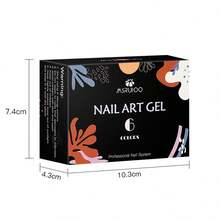 Bộ 6 lọ sơn móng tay dạng gel 8ml màu xanh lam lấp lánh bán vĩnh viễn dạng gel sơn móng tay dạng gel lai phủ lớp sơn bóng mờ ngâm khô bằng đèn LED UV kèm hộp quà tặng - Nhiều màu - Xem 11