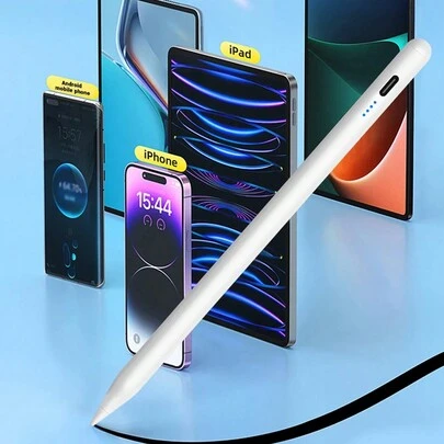 1pc Universal Capacitive Stylus Pen, Rechargeable Capacitive Pencil For Touchscreen Devices Like Tablet, Smartphone, Compatible With IPhone/HarmonyOS/Android, Comes With 2 Extra Tips And 1 Charging Cable