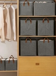 Caja Organizadora Almacenamiento Closet Anaquel Estante - Gris - Ver 2