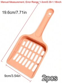 2pcs Large Size Pet Cat Litter Scooper With Fine Mesh, Cat Poop Scoop For Litter Box Cleaning - Multicolor - View 2