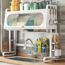 SHZICMY Free Standing Dish Drying Rack Over Sink, Dish Rack Cabinet With Adjustable Height Dish Drainer Organizer With Large Capacity Kitchen Storage Shelf White For Home Kitchen - White - View 6