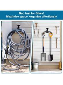 1 Set Bike Wall Mount Bike Hanger With 66lbs Weight Capacity 360° Adjustable Angle Soft Padding Protection Bike Rack Garage Extendable By 6in For Home And Garage Use - Black - View 6