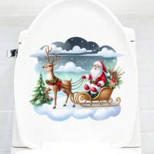 创意圣诞卡通厕所装饰墙贴，防水可移除浴室墙贴 - 多色 - 查看 9