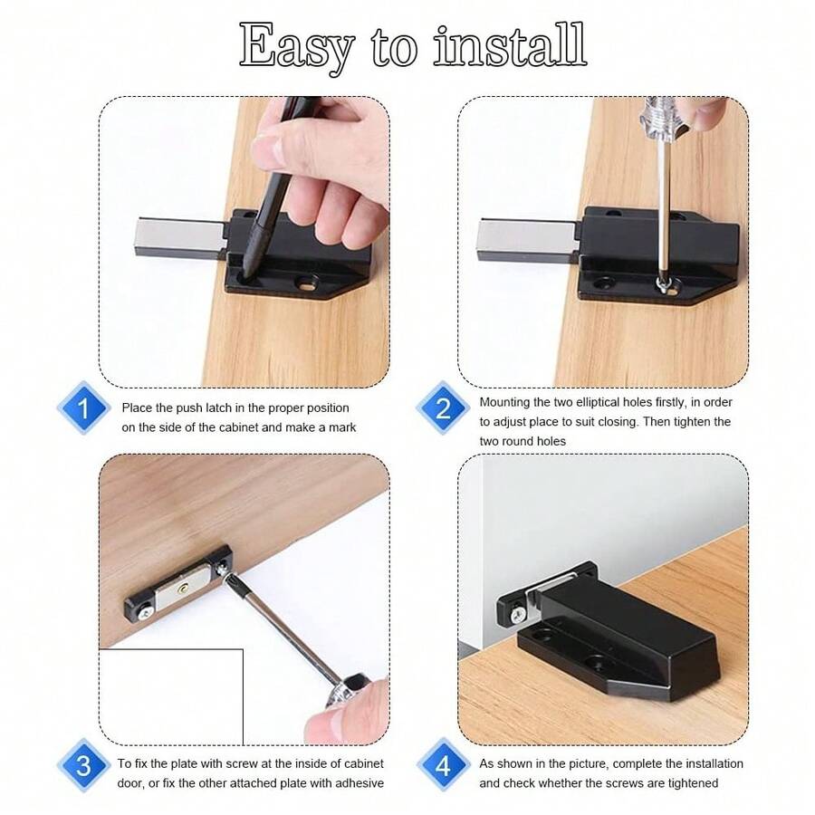 Push Latch Heavy Duty 4 Pack To Open Hardware Contact