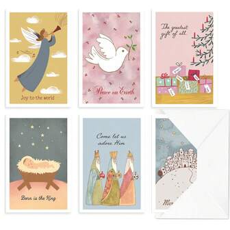 6 张圣诞贺卡，采用 3D 浮雕效果设计，尺寸为 5.5x4 英寸，适合亲人、朋友和家人、万圣节、万圣节装饰