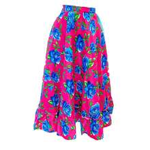 Falda Floreada de Vuelo Sencilla Diferentes Colores para Dama - Rosa Fucsia - Ver 2