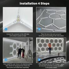 OYAJIA 14x Hexagon LED Lampe Werkstatt Garage Wand Decken Leuchte Waben Beleuchtung LED-Lichter in Wabenform, sechseckige Garagenleuchten, 6500K, energiesparend, sechseckige LED-Garagenlichter für Werkstatt, Wartungsstation