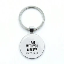 Bible Verse Key Chains Faith Keychain Glass Cabochon KeyRing Bag Car Scripture Quote Christian Key Chain Inspirational Jewelry Halloween - Antique Silver - View 4