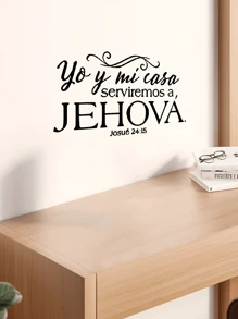 1pc Spanish Bible Verse PVC Home Decoration Stickers For Living Room, Bedroom, Study Room, Porch, Kitchen, Window, Mirror, Stickers, Wall Decal, Vinyl Decal For Home Decorations, Spring Decoration Items Refresh Your Home, Festival Decoration Stickers Gifts Birthday Graduation