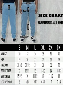 Men's Basic Drawstring Waist & Cuffed Casual Sweatpants For Outdoor Running, Spring And Fall - 淺藍色 - 查看 9