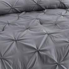5 Piece Romantic Princess Pintuck Comforter Set - 100% Brushed Microfiber Bedding Set With Ruffle Design - All Season Use Bed In A Bag - 灰色 - 查看 4